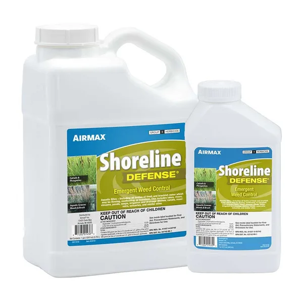 Airmax Shoreline Defense Emergent Weed Control, 1 Quart — aquatic-labelled systemic herbicide product photograph on a plain background