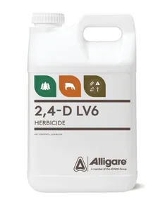 Alligare 2,4-D LV6 Selective Weed Killer, 2.5 Gallons โ selective broadleaf herbicide product photograph on a plain background