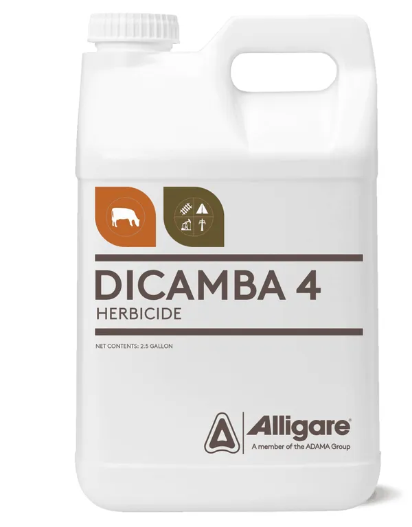Alligare Dicamba 4 Herbicide, 2.5 Gallons — selective broadleaf herbicide product photograph on a plain background