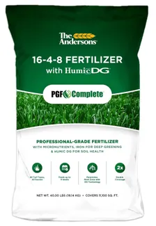 The Andersons PGF Complete 16-4-8 — premium lawn fertilizer product photograph on a plain background