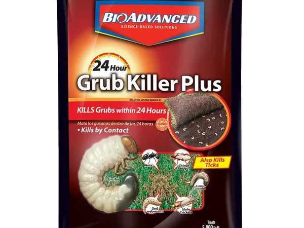 BioAdvanced 24-Hour Grub Killer Plus — fotografía de producto del curativo granular de gusanos blancos sobre fondo liso