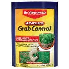 BioAdvanced Season Long Grub Control Granules — surface insecticide product photograph on a plain background