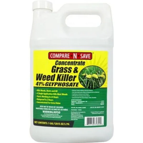 Compare-N-Save Concentrate Grass & Weed Killer, 41% Glyphosate (1 gal) — non-selective systemic herbicide product photograph on a plain background