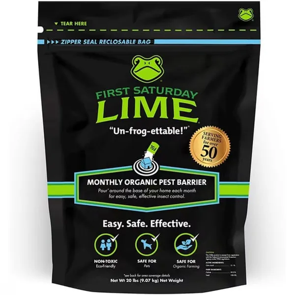First Saturday Lime Insect Repellent (20 lb) — calcite-based insect repellent and deodoriser product photograph on a plain background