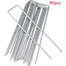 FEED GARDEN Galvanized Landscape Staples, 6 in, 25-Pack — 11-gauge galvanized sod and fabric staples product photograph on a plain background