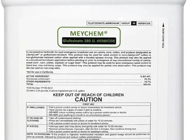 Tide International Glufosinate 280 SL Herbicide, 2.5 galones — fotografía de producto del herbicida de contacto no selectivo sobre fondo liso
