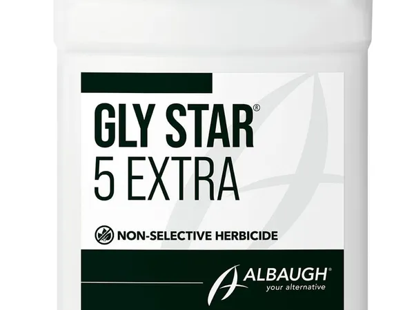 Albaugh Gly Star 5 Extra, 2.5 galones — fotografía de producto del herbicida sistémico no selectivo sobre fondo liso