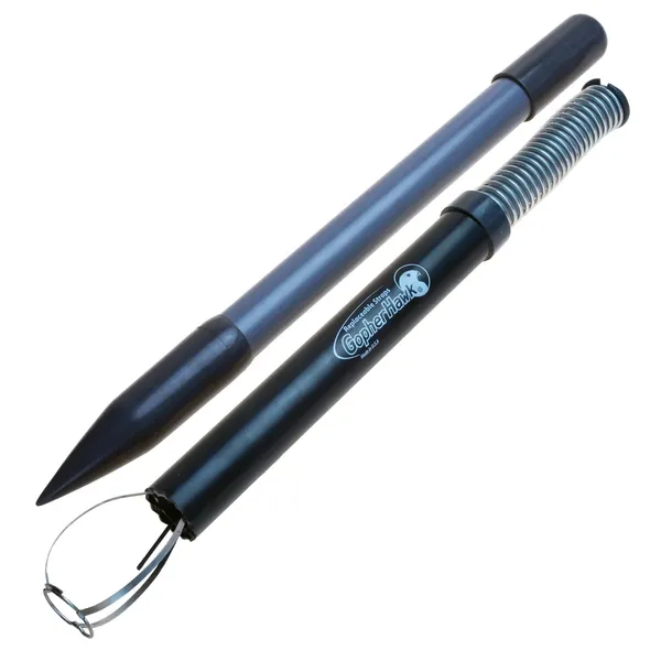 GopherHawk Trapping Set (trap, wedge and probe) — mechanical kill trap with tunnel probe product photograph on a plain background