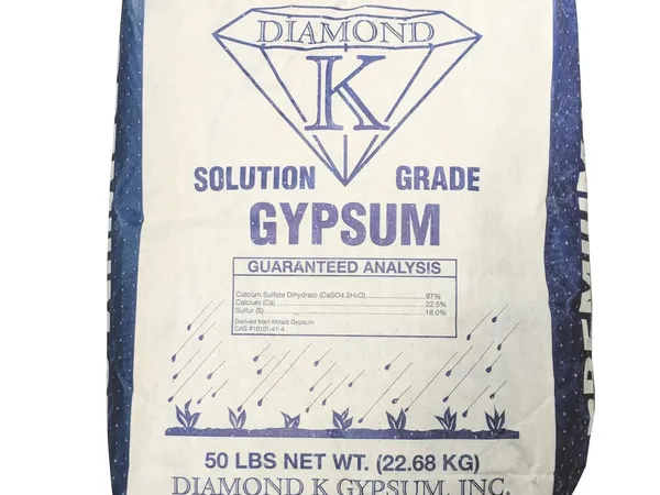 Greenway Biotech Gypsum Powder, sulfato de calcio, 50 lb — fotografía de producto de la enmienda de suelo sobre fondo liso