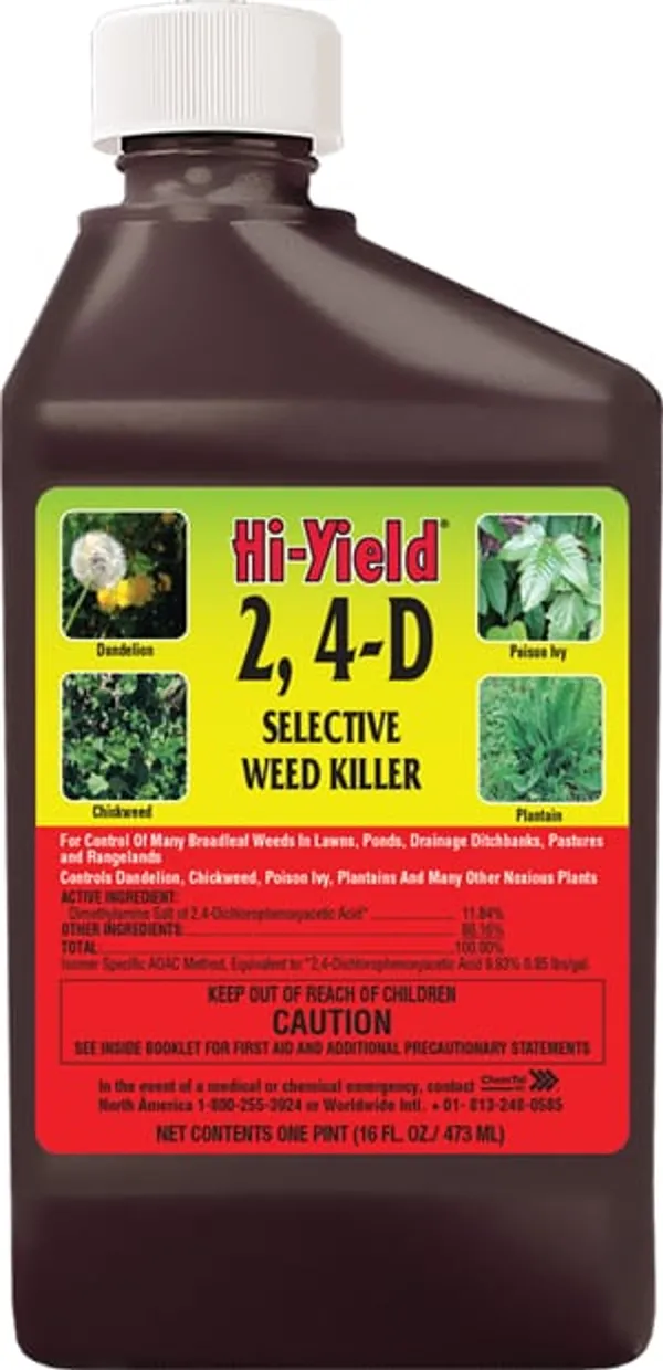 Hi-Yield 2,4-D Selective Weed Killer, 1 Gallon — selective broadleaf herbicide product photograph on a plain background