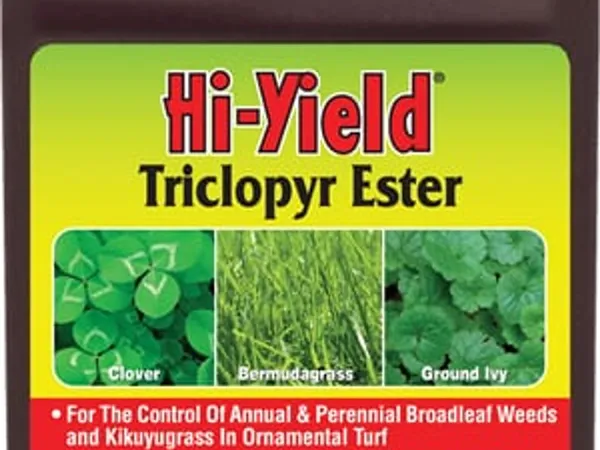 Hi-Yield Triclopyr Ester, 16 oz — herbicida selectivo para hoja ancha con etiqueta de césped de estación fría, fotografía de producto sobre fondo liso