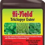 Hi-Yield Triclopyr Ester, 16 oz — selective broadleaf herbicide — cool-season turf label product photograph on a plain background
