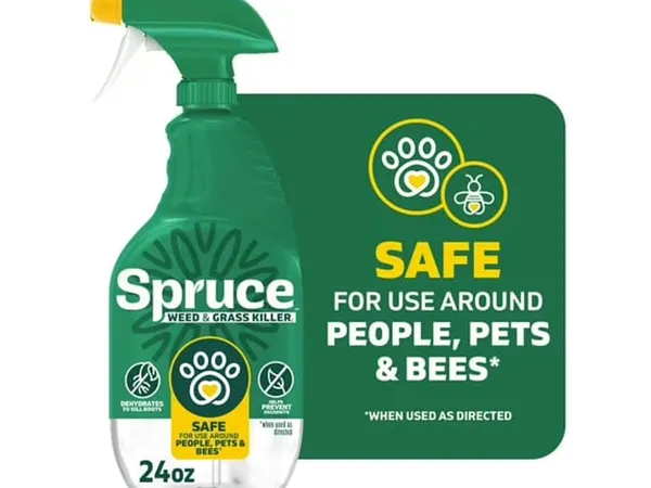 Just For Pets Pet Safe Weed Killer Spray, listo para usar (1 gal) — fotografía de producto del quemante no selectivo a base de vinagre y sal sobre fondo liso