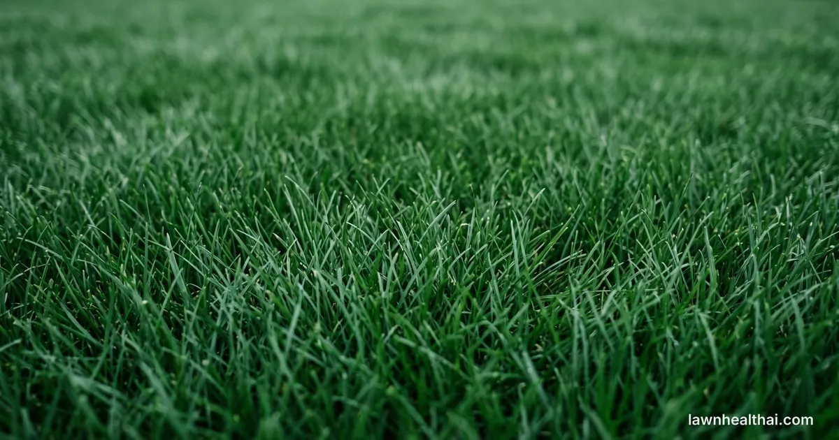 A dense dark green Kentucky bluegrass lawn photographed at blade level, with fine narrow blades forming a seamless carpet with no visible gaps between plants — Delaware