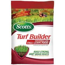 Scotts Turf Builder WinterGuard Fall Lawn Food (32-0-10) — fall lawn fertilizer product photograph on a plain background