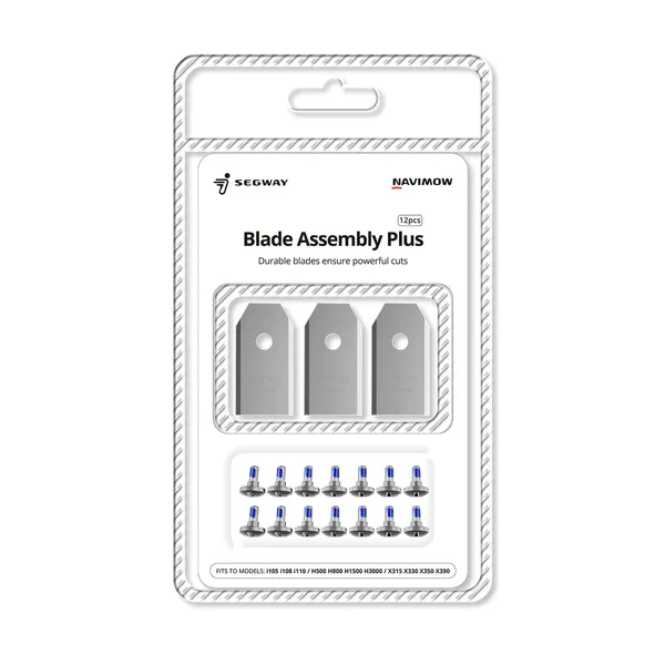 Segway Navimow Blade Assembly Plus, 12-Pack — replacement robotic mower blades product photograph on a plain background