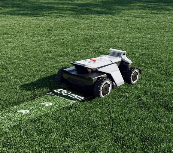 Segway Navimow X430 Robotic Mower — wire-free robotic mower, manufacturer photograph taken outdoors on a lawn