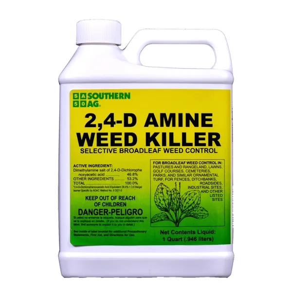 Southern Ag Amine 2,4-D Weed Killer, 32 oz — selective broadleaf herbicide product photograph on a plain background