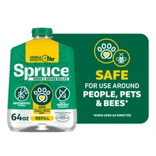 Spruce Weed & Grass Killer₃ Refill, No-Mix (64 oz) — non-selective essential-oil burndown product photograph on a plain background