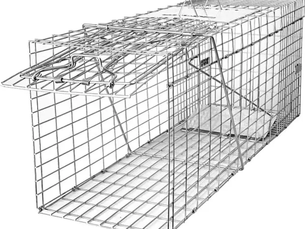 SZHLUX 32 in Folding Live Animal Cage Trap — fotografía de producto de la trampa jaula de captura viva sobre fondo liso